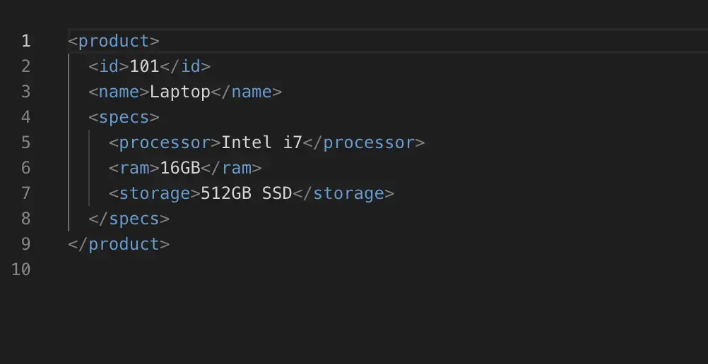 XML tree diagram – Before